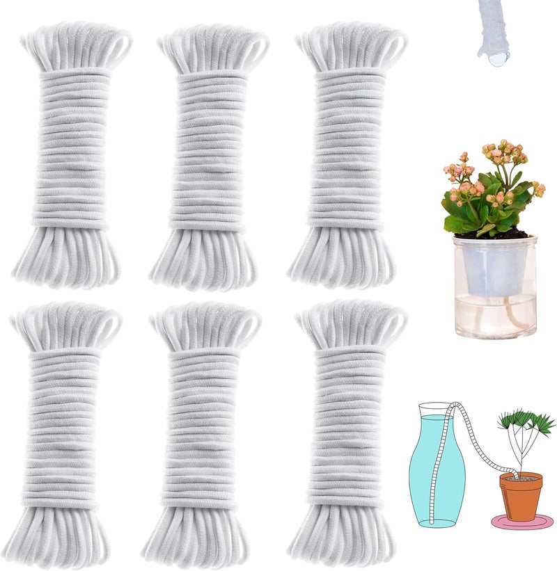 ORIMERC 300 feet 1/4 inch Self Watering Capillary Wick Cord Vacation Plant Sitter DIY Hydroponic Wicking Rope Seeds Start Planter Pot Automatic Potted Flower Passive Lazy Waterer String System Device - Image 1